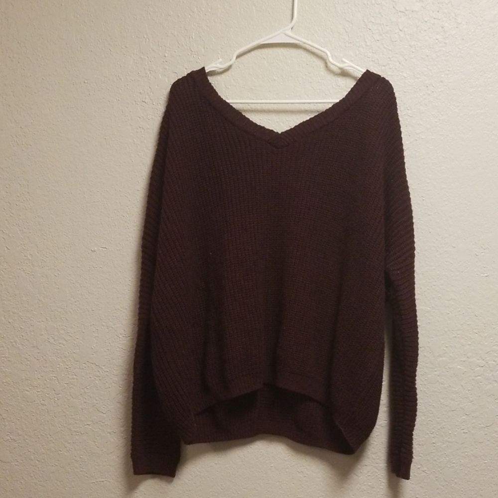 Cutout back sweater